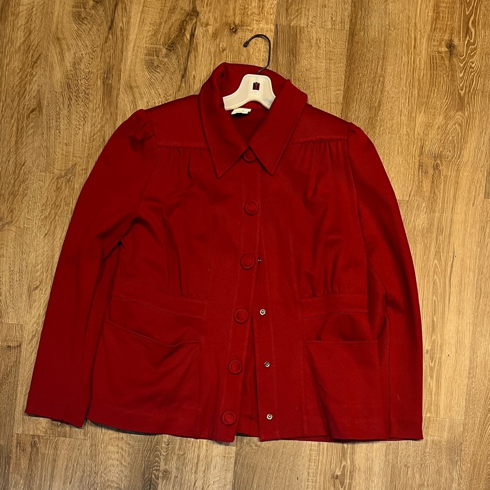 CAbi Scarlet Button-Up Blazer